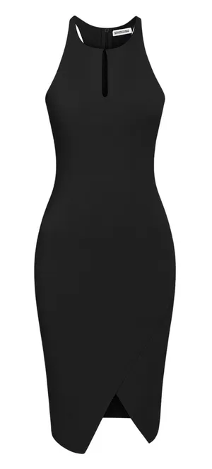 Elizabeth & James Black Keyhole Sheath Pencil Dress Size 6 thumbnail 1