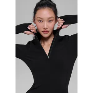 Alo Yoga Alosoft 1/2 Zip Rapid Pullover Black XS thumbnail 3