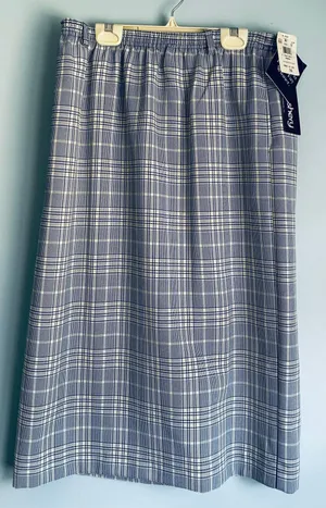 Vintage 90s Leslie Fay Haberdashery Plaid Skirt Pockets Size 16 Made USA NWT thumbnail 1