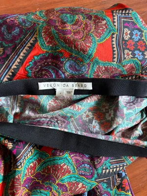 Veronica Beard silk blend Ari runched paisley midi skirt size 4 thumbnail 7