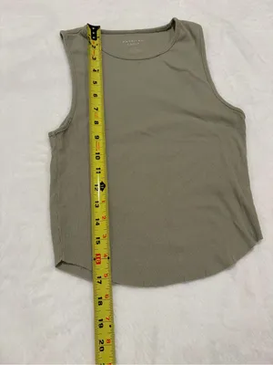 American Eagle Sage Green Ribbed High Neck Tank Top - Small thumbnail 2