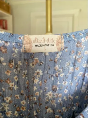 Altar’d State Blue Floral Ruffle Mini‎ Romper Cottagecore Boho Summer Romantic thumbnail 6