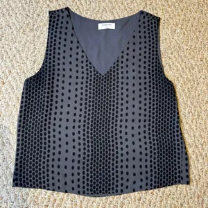 Babaton Gray With Black Polka Dots Satin Cami Professional Dressy‎ Casual Tank S thumbnail 1