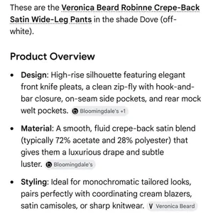 S125   Veronica Beard white pants Size 6 thumbnail 4