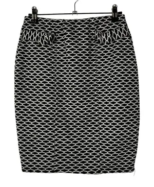 Joe B by Joe Benbasset‎ Black & White Printed Knit Pencil Skirt S thumbnail 1