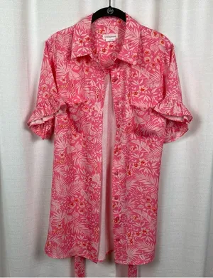 Revolve Lovers and Friends Pink Floral Juliet Mini Shirt Dress Sz.S thumbnail 5