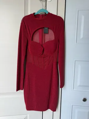 Privy Sparkly Red Corset Top Dress thumbnail 2