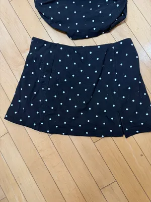 Cider Polka Dot Boat Neck Ruched Tee & Mini Skort Set NEW NWT Size small thumbnail 6