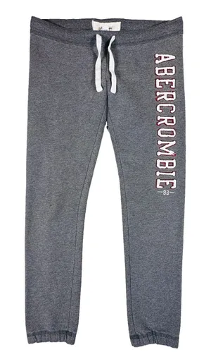 Abercrombie & Fitch Y2K Vintage Style Joggers Gray Sweatpants Large Spellout 90s thumbnail 1