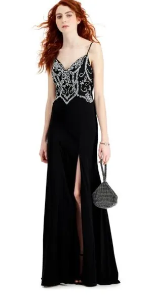 Say Yes To The Prom Embellished Spaghetti Strap Sweetheart Neckline Prom Dress thumbnail 1