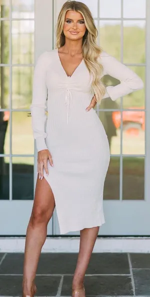 These Three Boutique Paisleigh Knit Dress - Cream thumbnail 1