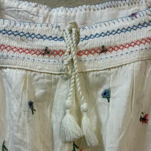 Old Navy Floral Embroidered Midi Dress Ivory Cottagecore Boho Tiered Sundress thumbnail 3