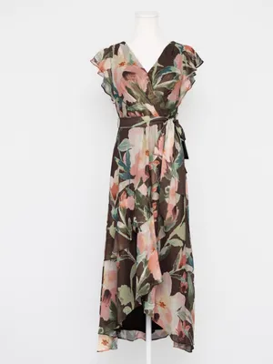 Adrianna Papell - Floral High-Low Midi Dress‎ thumbnail 2