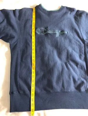 Vintage Champion Reverse Weave Sweatshirt Crewneck Large Blue Embroidered Women thumbnail 8