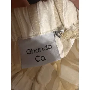 Ghanda Co Womens Beige White Striped Cotton Blend‎ Drawstring Shorts Size XS thumbnail 5