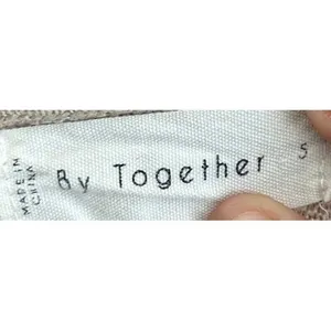 By Together Women Small Linen Blend Short‎ Sleeve Knit Top Tan Brown L4908 thumbnail 4