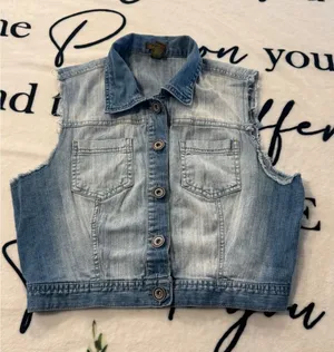 Copper Key Women’s Denim Button-Up Vest Size XL thumbnail 1
