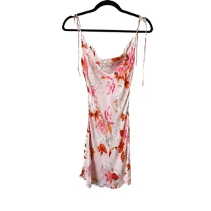 ZARA Safia Satin Floral Mini Dress Pink X-Small‎ thumbnail 2