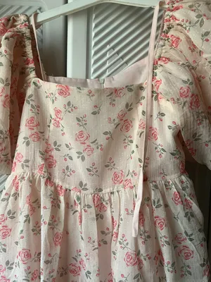 Handmade Puff Sleeve Floral Dress thumbnail 4