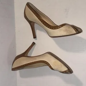 Kate Spade Preppy Peep Toe Old Money Luxury Designer Classic Pumps‎ Size 7.5M thumbnail 6