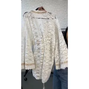 FREE PEOPLE Bell Sleeve Lace Duster in Ivory, One Size, New with Tag MSRP $128 thumbnail 8