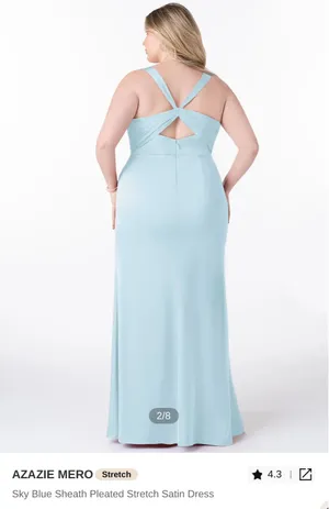 Azazie Sky Blue Bridesmaid Dress thumbnail 2