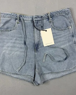 Current Elliott Drawstring Denim Shorts Womens Size 8 Light Wash NWT thumbnail 1