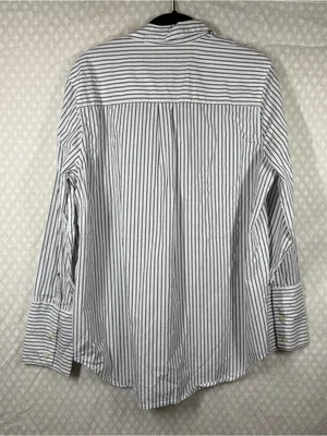 Madewell‎ White Black Striped Button Down Long Sleeve Top thumbnail 5