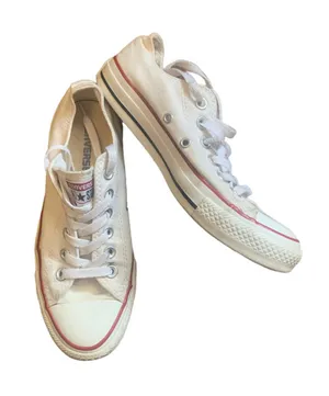 Women's Converse All Star Sneakers White Red Size 6.5 thumbnail 1