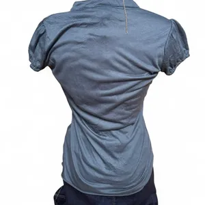 Self Esteem Vintage Y2K Women’s Deadstock Gray Button Up Top with Ruffle detail size M thumbnail 4