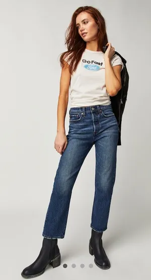 Levi's Dark Blue Straight Leg Women's Jeans thumbnail 1