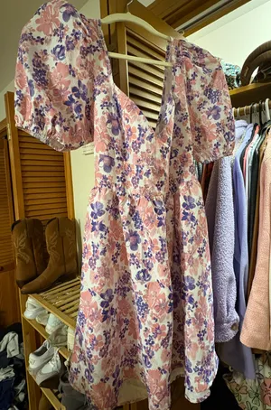 Floral Pink and Purple Dress thumbnail 1