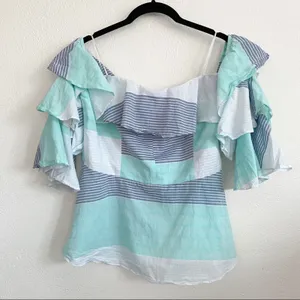 Amanda Uprichard Off the Shoulder Ruffle Top Size Medium thumbnail 1