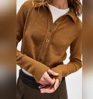 NWT Free People The Free Maddie Cardi. Color Tobacco Size M thumbnail 3