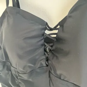 Torrid Black Slim Fix Wireless Lattice Front One Piece Swimsuit Size 2 / 2X / 18 thumbnail 5