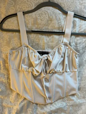 Kendall & Kylie White Corset Tank Top thumbnail 1