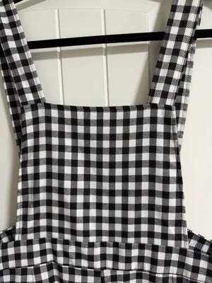 Forever 21 Jumpsuit Plaid Black White thumbnail 2