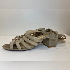Schutz Sandals Tan Lace Up Block Heel Melancy Strappy Size‎ 7.5 thumbnail 7