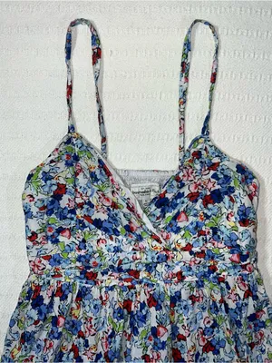 Vintage Abercrombie & Fitch Y2K Cotton A Line Dress Womens S 2000s Sundress thumbnail 3