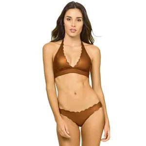 New. PilyQ Copper Reversible Wave bikini set. M-top/L-bottom. Runs small thumbnail 5