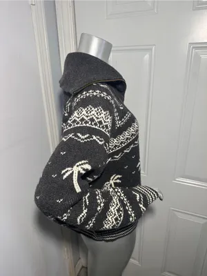 Marine Layer NWOT Whitney Quarter Zip Sweater L Palm Tree Fair Isle Après Ski thumbnail 8