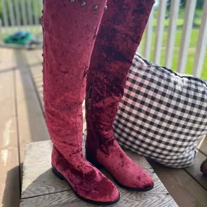 Very Volatile Pink Knee High Boots thumbnail 1