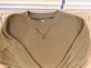 Aerie Vintage Look Olive Green Crewneck Sweatshirt Size L thumbnail 3