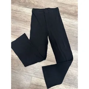 Reformation Mirabel Ribbed Hi Rise‎ Stretch Straight Leg Lounge Black Pants XS thumbnail 3