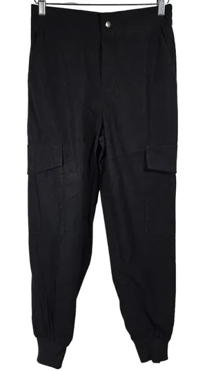 AREA STARS Black Corduroy Cargo Jogger Pants Women's Size Medium‎ thumbnail 1