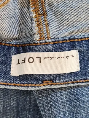 Loft Medium Wash Distressed Cuffed Denim Shorts Size 28 thumbnail 8