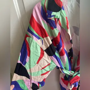 Farm Rio Women's Fresh Foliage Colorful Print Tie‎ Waist Casual Jacket Kimono XS thumbnail 7