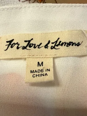 For Love & Lemons Limonada Tie-Front Jumpsuit Women's Medium White Lemon Print thumbnail 16