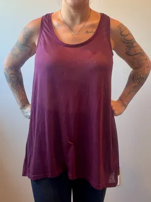Basic H&M Women's Large Purple Tank Top Round Neck Sleeveless thumbnail 1