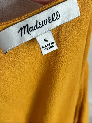 Madewell • Women’s Mustard Ruffle Hem V-Neck Tank Top thumbnail 6